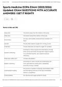 Sports Medicine EOPA EXAM &lpar;2025&sol;2026&rpar; Updated&colon; EXAM QUESTIONS WITH ACCURATE ANSWERS &vert; GET IT RIGHT&excl;&excl;