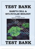 Test Bank For Karp&rsquo;s Cell and Molecular Biology&comma; 9th Edition By Gerald Karp&comma; Janet Iwasa&comma; Wallace Marshall