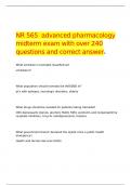 NR 565  advanced pharmacology midterm exam with over 240 questions and correct answers 