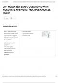 LPN NCLEX Test EXAM&comma; QUESTIONS WITH ACCURATE ANSWERS &vert; MULTIPLE CHOICES &vert;2025&excl;&excl;