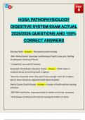 HOSA PATHOPHYSIOLOGY DIGESTIVE SYSTEM EXAM ACTUAL 2025&sol;2026 QUESTIONS AND 100&percnt; CORRECT ANSWERS