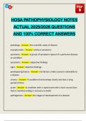HOSA PATHOPHYSIOLOGY NOTES ACTUAL 2025&sol;2026 QUESTIONS AND 100&percnt; CORRECT ANSWERS