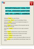 PATHOPHYSIOLOGY HOSA TEST ACTUAL 2025&sol;2026 QUESTIONS AND 100&percnt; CORRECT ANSWERS
