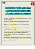 HOSA PATHOPHYSIOLOGY EXAM ACTUAL 2025&sol;2026 QUESTIONS AND 100&percnt; CORRECT ANSWERS