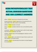 HOSA PATHOPHYSIOLOGY TEST ACTUAL 2025&sol;2026 QUESTIONS AND 100&percnt; CORRECT ANSWERS