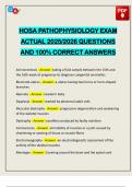 PACKAGE DEAL&colon;&colon;&colon; HOSA PATHOPHYSIOLOGY EXAMS 2025&sol;2026 Q&A 100&percnt; PASS