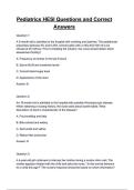 Pediatrics HESI Questions and Correct Answers 2024 - 2025 100&percnt; VERIFIED