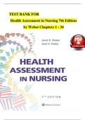 Test Bank for Health Assessment in Nursing &lpar;7th Edition&rpar; by Weber &mdash; Chapters 1&ndash;34&comma; Complete Newest Version