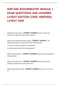 PORTAGE BIOCHEMISTRY MODULE 1 EXAM QUESTIONS AND ANSWERS LATEST EDITION &lpar;100&percnt; VERIFIED&rpar; LATEST 2025