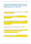 PORTAGE BIOCHEMISTRY MODULE 1 EXAM QUESTIONS AND ANSWERS LATEST 2025-2026 UPDATE &vert;GRADE A&plus; GUARANTEE