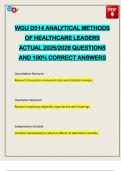WGU D514 ANALYTICAL METHODS OF HEALTHCARE LEADERS ACTUAL 2025&sol;2026 QUESTIONS AND 100&percnt; CORRECT ANSWERS