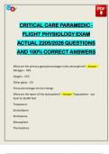 CRITICAL CARE PARAMEDIC - FLIGHT PHYSIOLOGY EXAM ACTUAL 2205&sol;2026 QUESTIONS AND 100&percnt; CORRECT ANSWERS