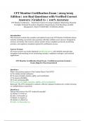 CFT Monitor Certification Exam 2024&sol;2025 &ndash; 100 Real Questions with Verified Correct Answers