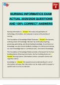 NURSING INFORMATICS EXAM ACTUAL 2025&sol;2026 QUESTIONS AND 100&percnt; CORRECT ANSWERS