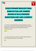 EVOLUTIONARY BIOLOGY FINAL EXAM ACTUAL &lpar;DR&period; ROBERT WOODS AT SLU&rpar; 2025&sol;2026 QUESTIONS AND 100&percnt; CORRECT ANSWERS