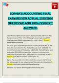 SOPHIA'S ACCOUNTING FINAL EXAM REVIEW ACTUAL 2025&sol;2026 QUESTIONS AND 100&percnt; CORRECT ANSWERS