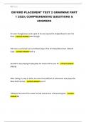 OXFORD PLACEMENT TEST 2 GRAMMAR PART 1 2025&semi; COMPREHENSIVE QUESTIONS & ANSWERS