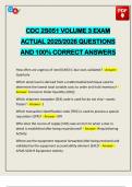 CDC 2S051 VOLUME 3 EXAM ACTUAL 2025&sol;2026 QUESTIONS AND 100&percnt; CORRECT ANSWERS