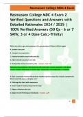 Rasmussen College MDC 4 Exam 2  Verified Questions and Answers with  Detailed Rationales 2024 &sol; 2025 &vert;  100&percnt; Verified Answers &lpar;50 Qs - 6 or 7  SATA&semi; 3 or 4 Dose Calc&semi;-Trinity&rpar; 