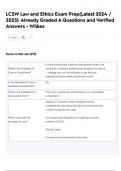 LCSW Law and Ethics Exam 2024&sol;2025 Actual  Questions & Answers