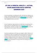 ATI RN 3&period;0 MENTAL HEALTH 1 &vert; ACTUAL EXAM QUESTIONS WITH VERIFIED ANSWERS 2025
