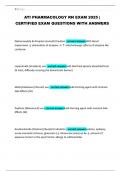 ATI PHARMACOLOGY RN EXAM 2025 &vert; CERTIFIED EXAM QUESTIONS WITH ANSWERS