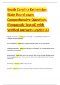 South Carolina Esthetician State Board exam Comprehensive Questions &lpar;Frequently Tested&rpar; with Verified Answers Graded A&plus;