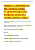 State Board Exam Review for the Esthetician Student Comprehensive Questions &lpar;Frequently Tested&rpar; with Verified Answers Graded A&plus;