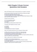 CNA Chapter 5 Exam Correct Questions And Answers