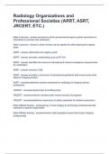 Radiology Organizations and Professional Societies &lpar;ARRT&comma; ASRT&comma; JRCERT&comma; ETC&period;&rpar; Questions and Answers 100&percnt; Correct
