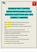 GEORGIA PEST CONTROL REGISTRATION EXAM ACTUAL 2025&sol;2026 QUESTIONS AND 100&percnt; CORRECT ANSWERS
