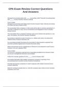 CPA Exam Review Correct Questions And Answers