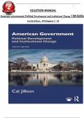 Solution Manual for American Government Political Development and Institutional Change 12th Edition By Cal Jillson All Chapters 1 to 16 Covered Verified Newest Version