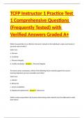 TCFP Instructor 1 Practice Test 1 Comprehensive Questions &lpar;Frequently Tested&rpar; with Verified Answers Graded A&plus;