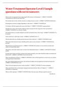 Water Treatment Operator Level 1 Sample questions with correct answers