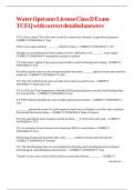 Water Operator License Class D Exam TCEQ with correct detailed answers&period;