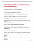 Water Operator NC B Certification Exam with verified answers&period;