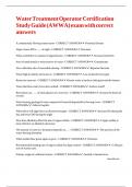 Water Treatment Operator Certification Study Guide &lpar;AWWA&rpar; exam with correct answers