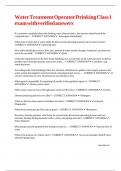 Water Treatment Operator Drinking Class 1 exam with verified answers