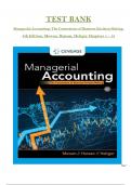 TEST BANK Managerial Accounting The Cornerstone of Business Decision Making&comma; 8th Edition by Maryanne Mowen and Hansen all chapters 1-15 newest version updated 2025