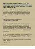 OPTOMETRY CALIFORNIA LAW EXAM 2025-2026 ACTUAL EXAM QUESTIONS AND CORRECT DETAILED ANSWERS WITH RATIONALES &lpar;VERIFIED ANSWERS&rpar; &vert;ALREADY GRADED A&plus;
