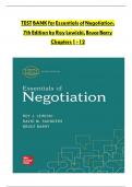 Test Bank&colon; Essentials of Negotiation&comma; 7th Edition &lpar;Chapters 1-6&rpar;