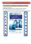 Clinical Manifestations and Assessment of Respiratory Disease 8th Edition (Terry D. Jardins ) All chapters 1-45 Latest version 2025 complete A+ graded