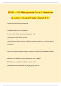 IPMA - HR Management Exam 1 Questions & Answers Latest Update Graded A&plus;