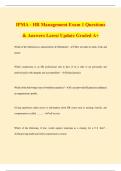 IPMA - HR Management Exam 1 Questions & Answers Latest Update Graded A&plus;