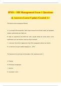 IPMA - HR Management Exam 1 Questions & Answers Latest Update Graded A&plus;