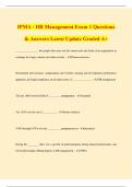 IPMA - HR Management Exam 1 Questions & Answers Latest Update Graded A&plus;