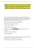 NUR2513 MATERNAL CHILD EXAM 2 &lpar;LATEST 2025&sol;2026  UPDATE&rpar;&comma; ACTUAL EXAM&sol;TEST QUESTIONS AND 100&percnt;  VERIFIED ANSWERS&vert; A&plus; GRADE&lpar;100&percnt;Guarantee Pass&rpar; 