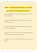 IPMA - HR Management Exam 1 Questions & Answers Latest Update Graded A&plus;