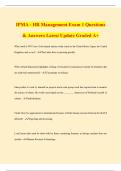 IPMA - HR Management Exam 1 Questions & Answers Latest Update Graded A&plus;